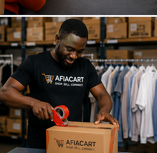 Afiacart seller preparing an online customer order